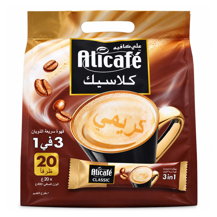 کافی میکس 3 در 1 علی کافه - 20 گرم بسته 20 عددی